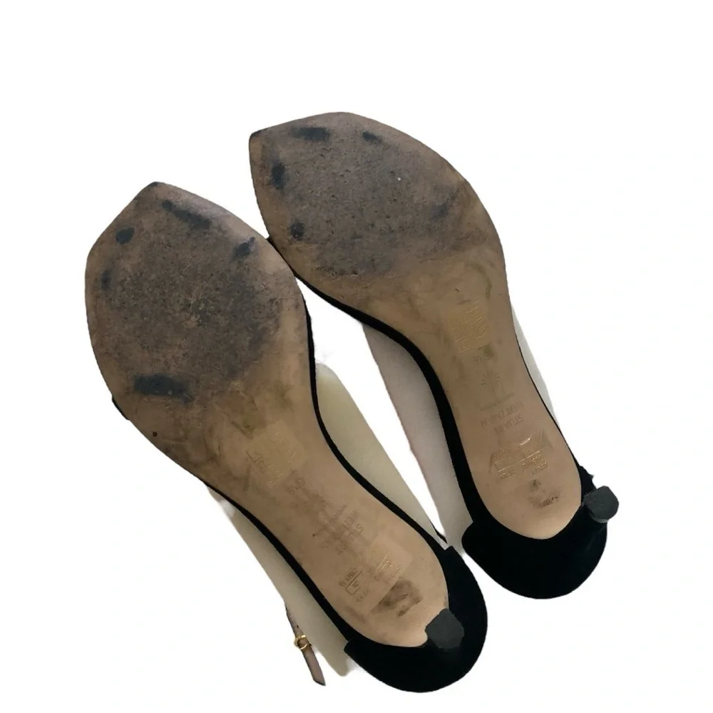 Stuart Weitzman Black Ankle Strap Sandals